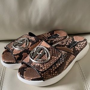 Michael Kors Collection genuine python slides